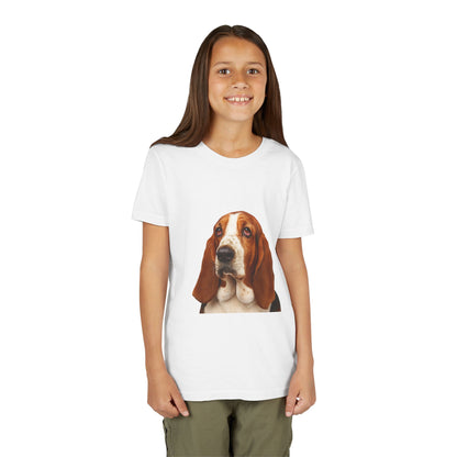 Basset Head Youth Unisex Short Sleeve Crewneck Tee