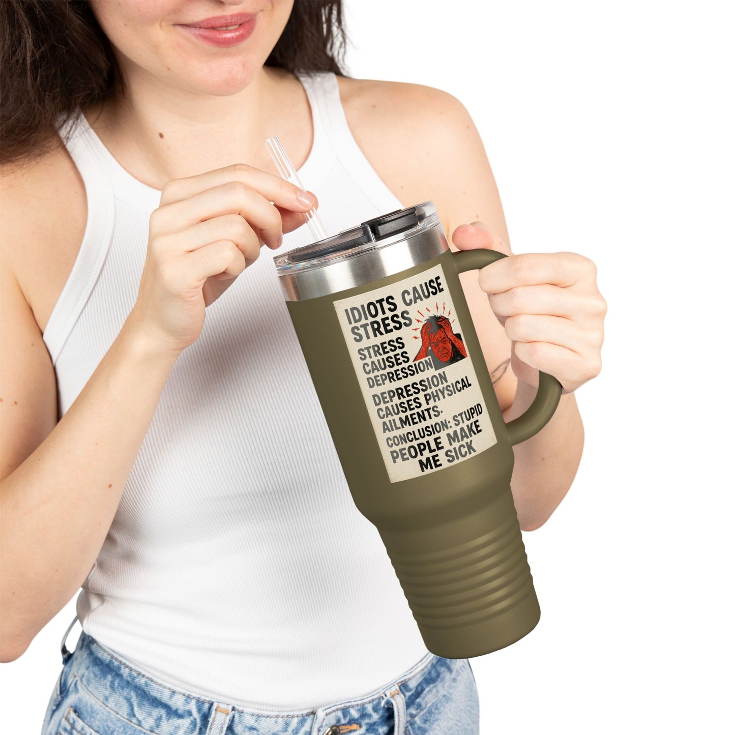 Stupid People Insulated Travel Mug