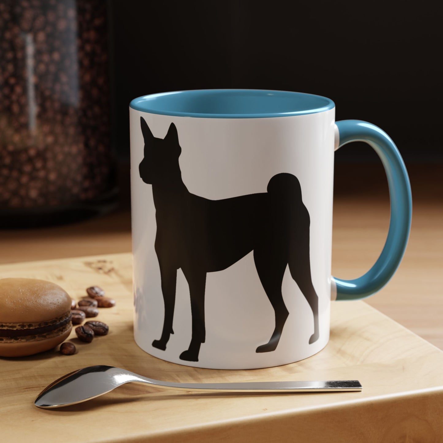 Basenji Silhouette 2-Tone Coffee Mug
