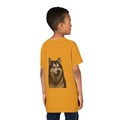 Malamute Head Youth Unisex Short Sleeve Crewneck Tee