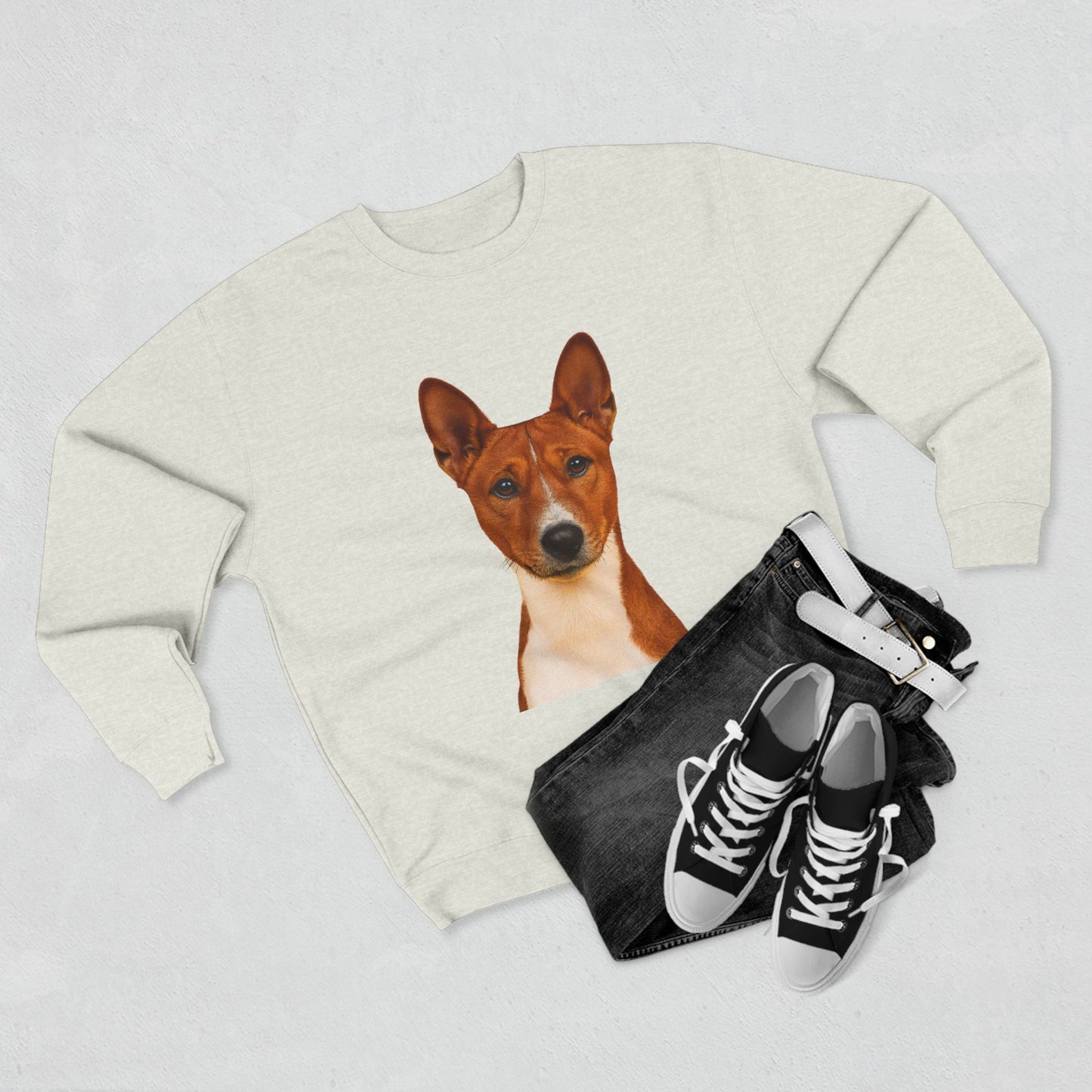 Basenji Head Unisex Crewneck Sweatshirt