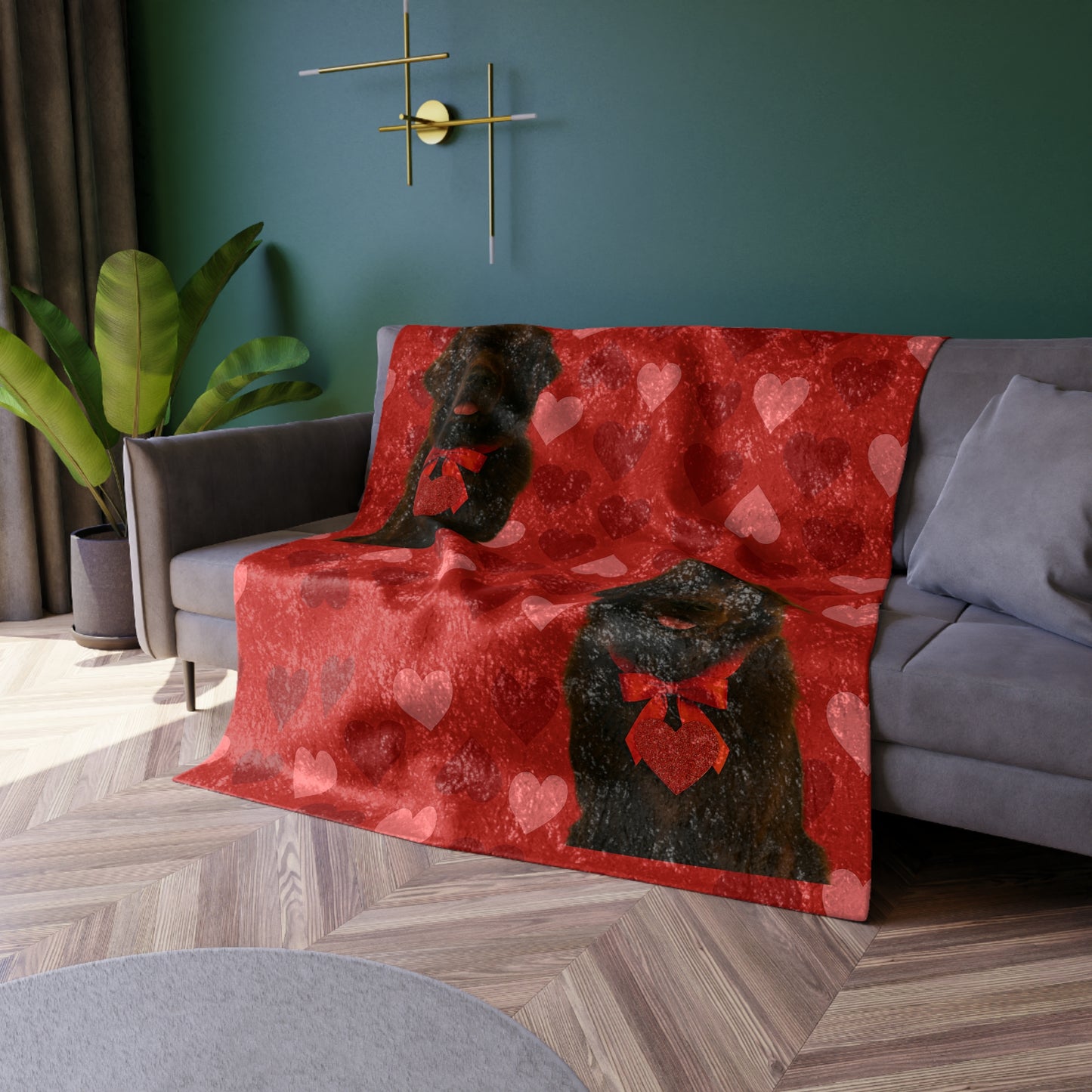Cupid's Companion Newfie Crushed Velvet Blanket