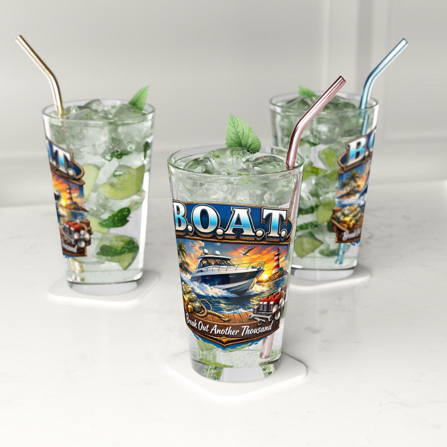 B.O.A.T. Drinking Glass