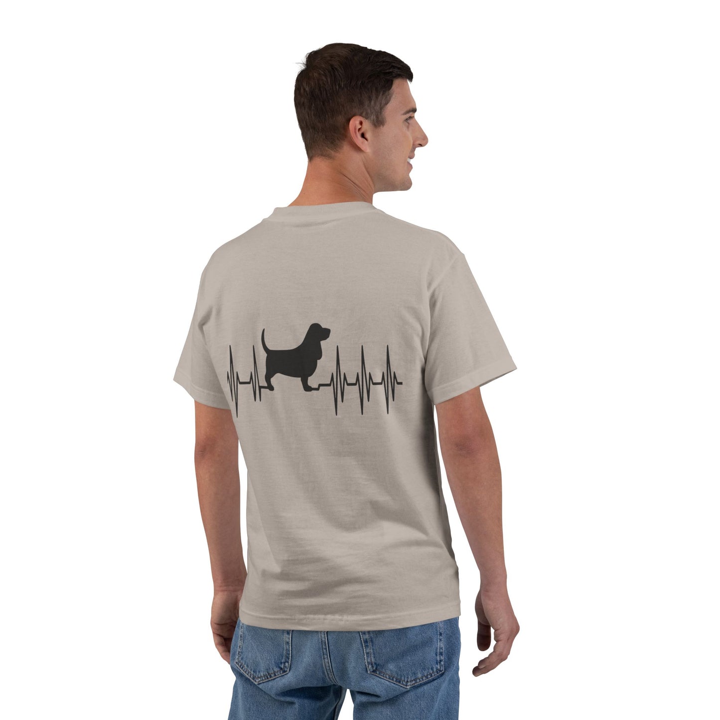 My Heart Beats For Bassets Men's Short-Sleeve Crewneck Tee