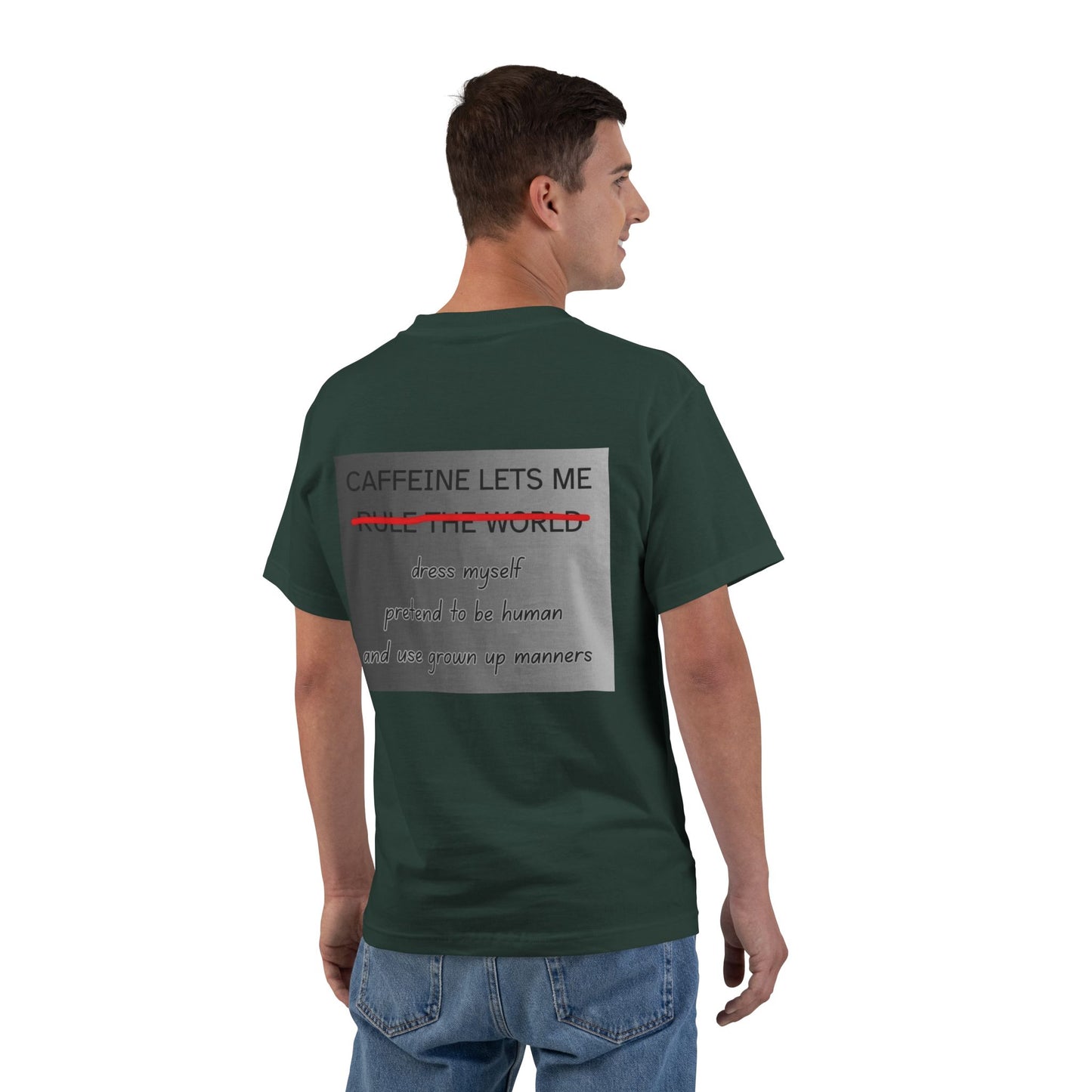 Caffeine Lets Me Men's Short-Sleeve Crewneck Tee