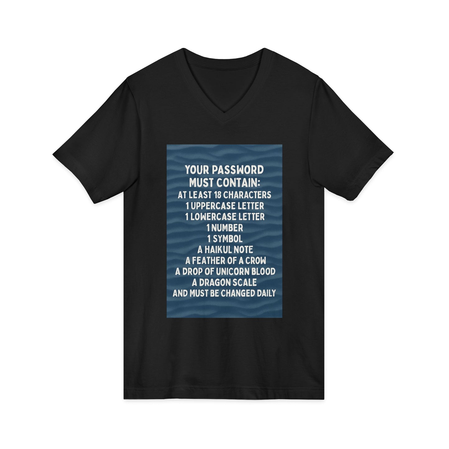 Password Unisex Short Sleeve V-Neck Tee