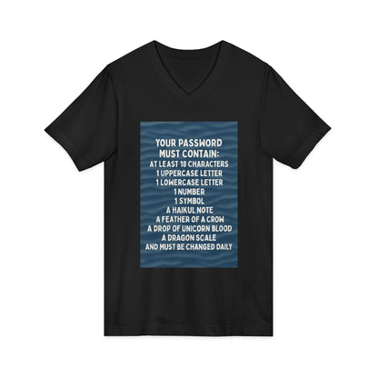 Password Unisex Short Sleeve V-Neck Tee