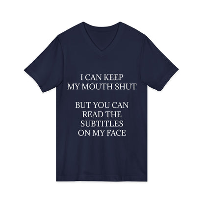 Subtitles Unisex Short Sleeve V-Neck Tee
