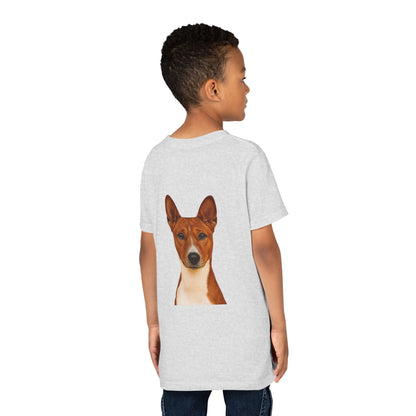 Basenji Head Youth Unisex Short Sleeve Crewneck Tee