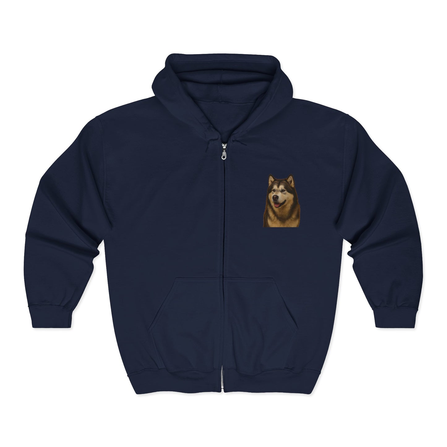 Malamute Head Unisex Full Zip Hoodie