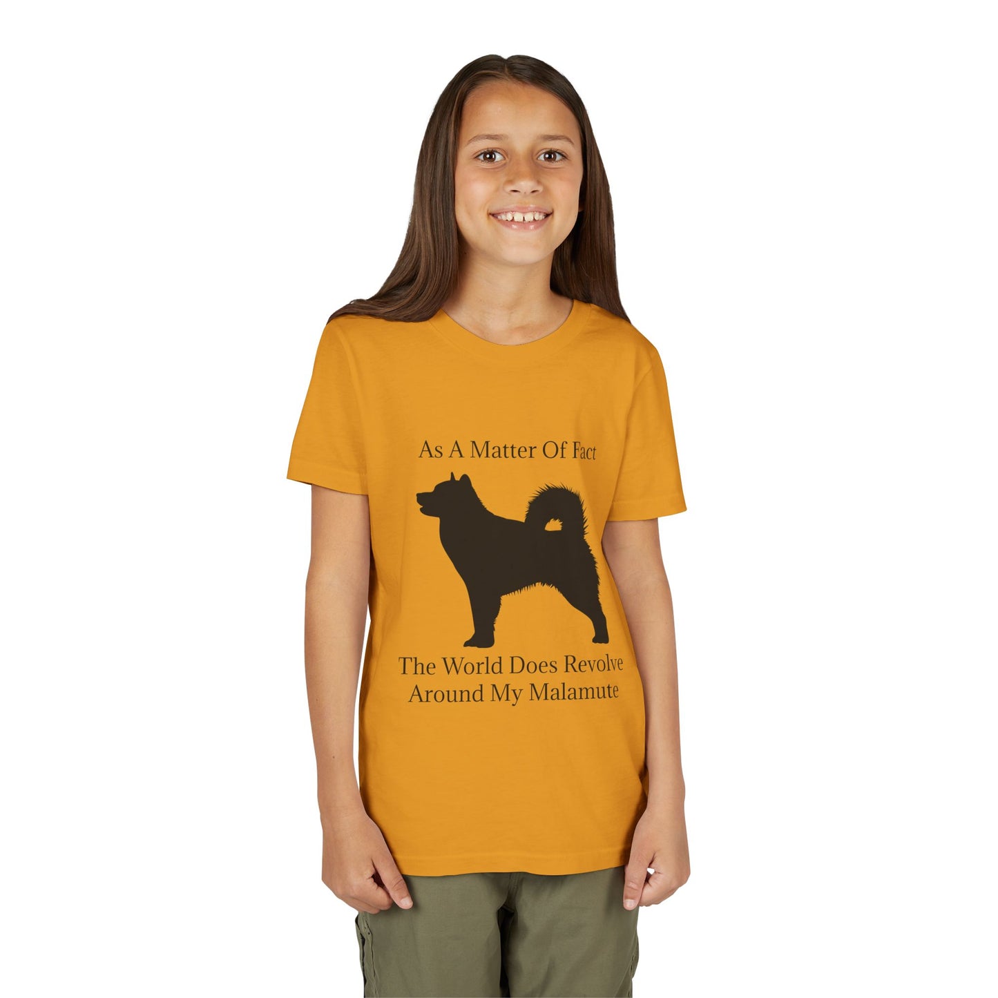 Matter Of Fact Malamute Youth Unisex Short Sleeve Crewneck Tee