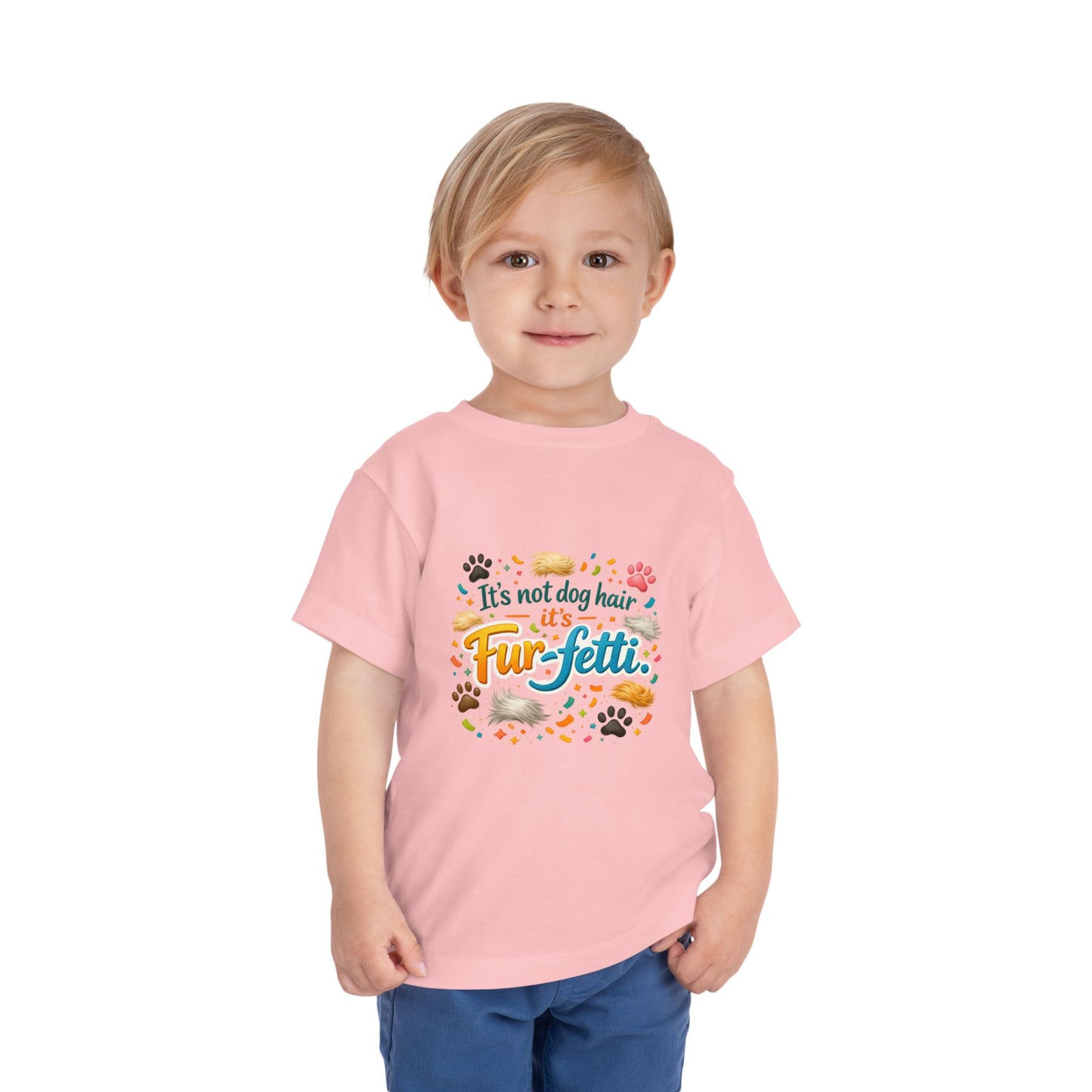 Fur-Fetti Dog Toddler Unisex Short Sleeve Crewneck Tee