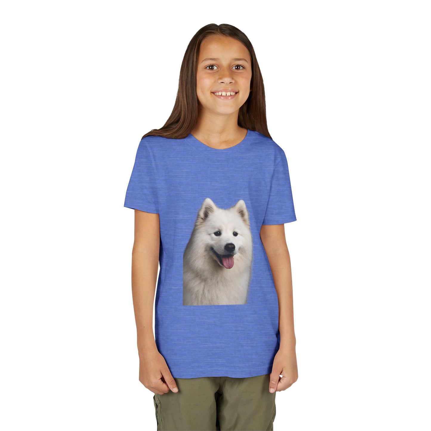 Samoyed Head Youth Unisex Short Sleeve Crewneck Tee