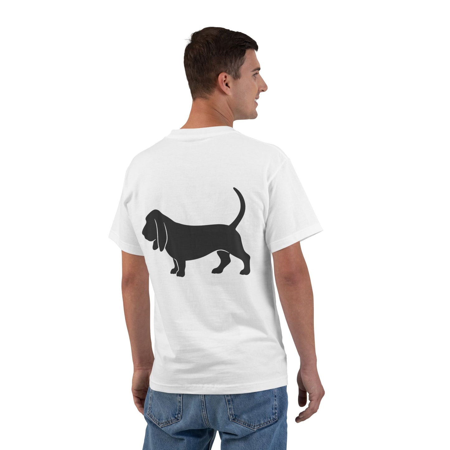 Basset Silhouette Men's Short-Sleeve Crewneck Tee