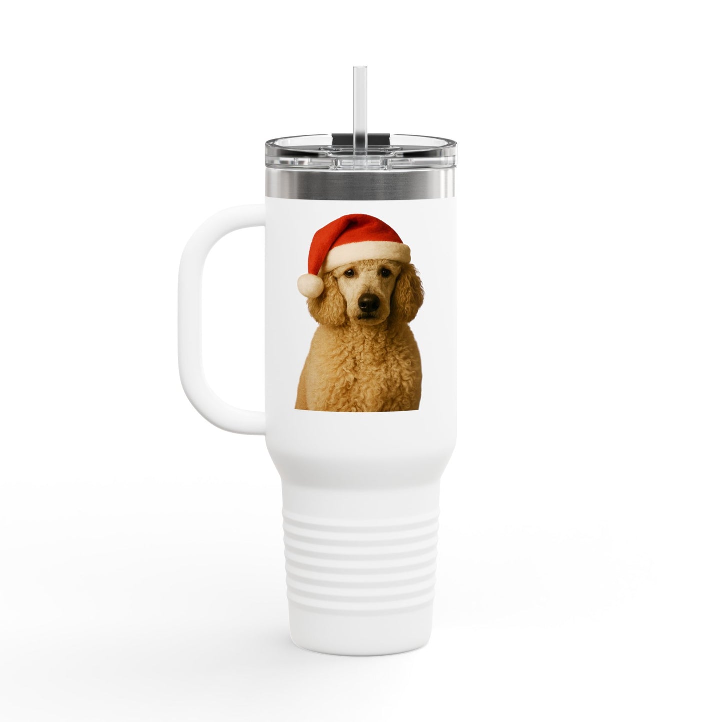 Santa Paws Poodle Insulated Travel Mug