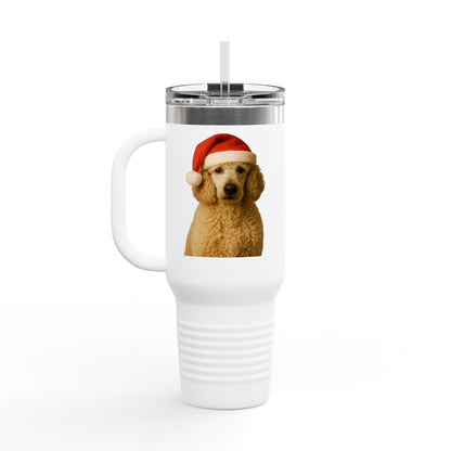 Santa Paws Poodle Insulated Travel Mug