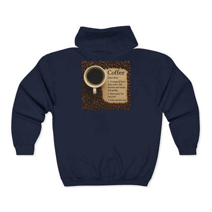 Coffee Definition Unisex Full Zip Hoodie