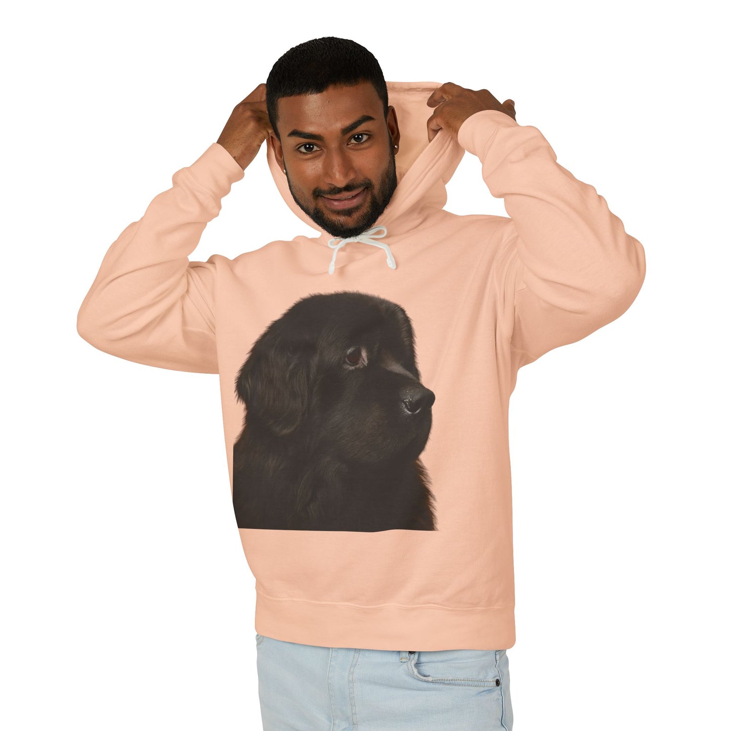 Newfie Head Unisex Lightweight Hoodie