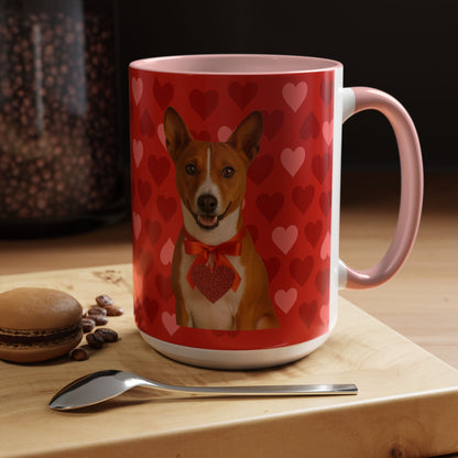 Cupid's Companion Basenji 2-Tone Coffee Mug