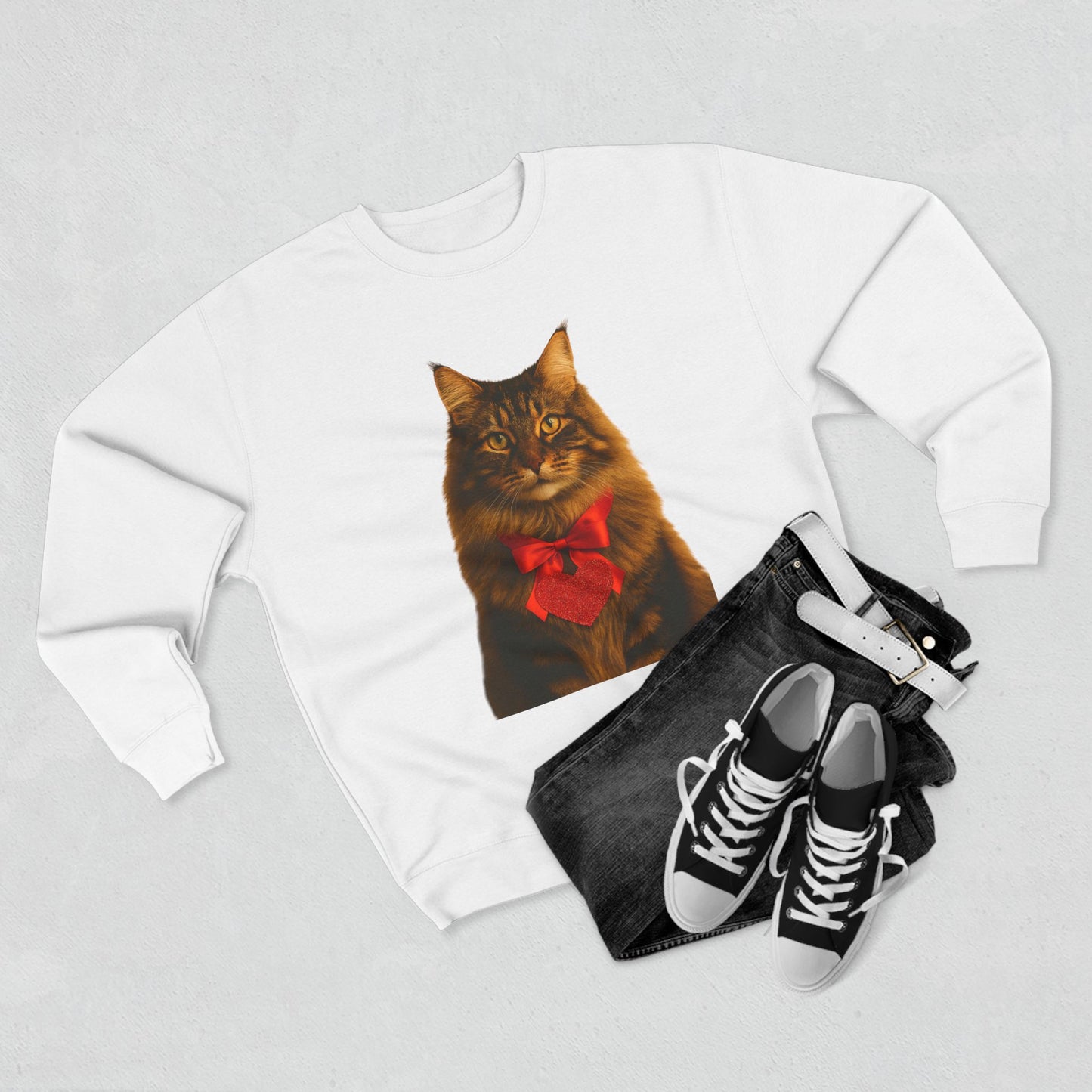 Cupid's Companion Cat Unisex Crewneck Sweatshirt