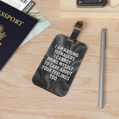 Raising Teenagers Leather Strap Luggage Tag