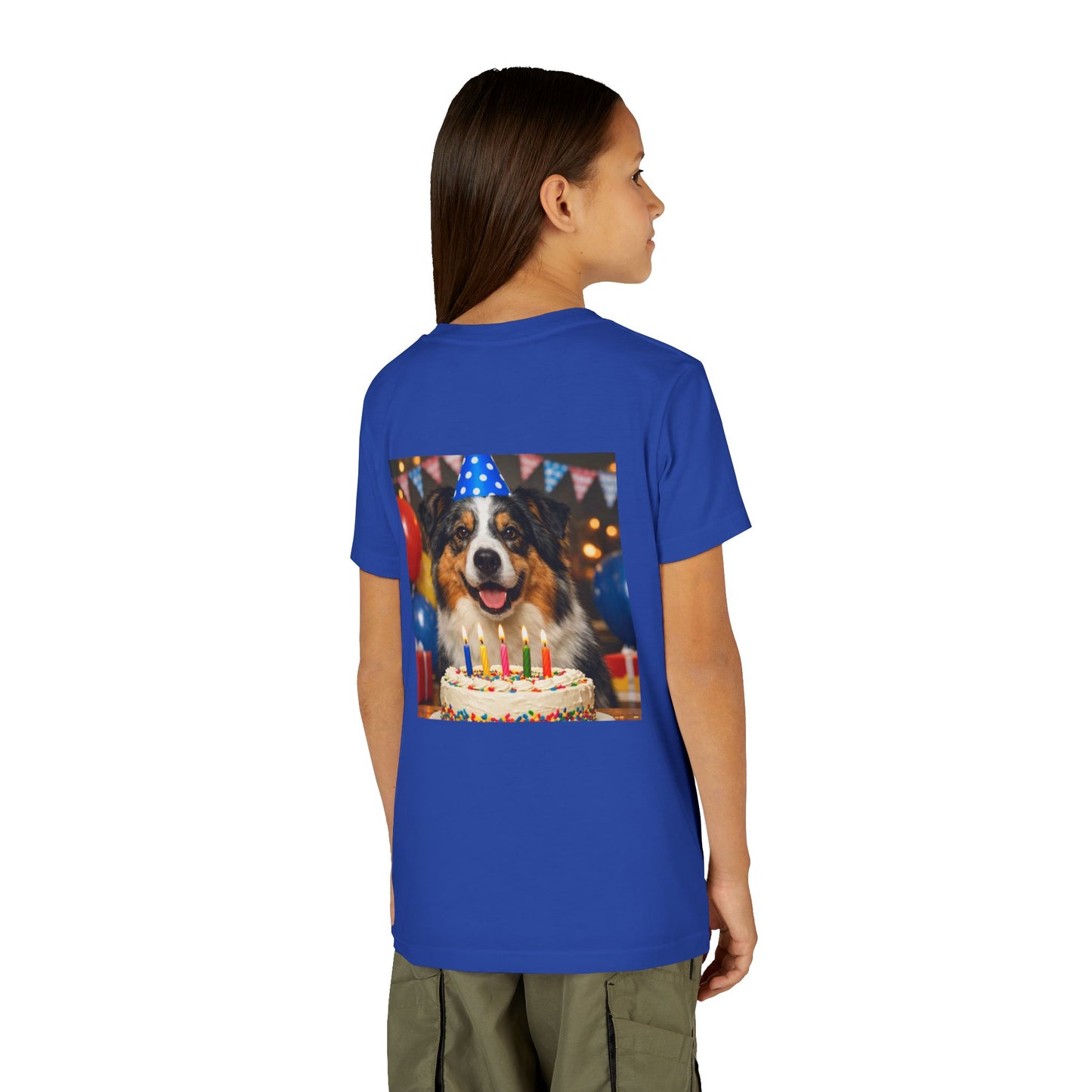 Birthday Buddy Aussie Youth Unisex Short Sleeve Crewneck Tee