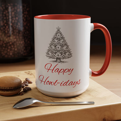 Happy Howl-idays 2-Tone Coffee Mug