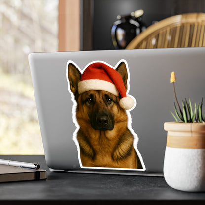 Santa Paws German Shepherd Vinyl Decal