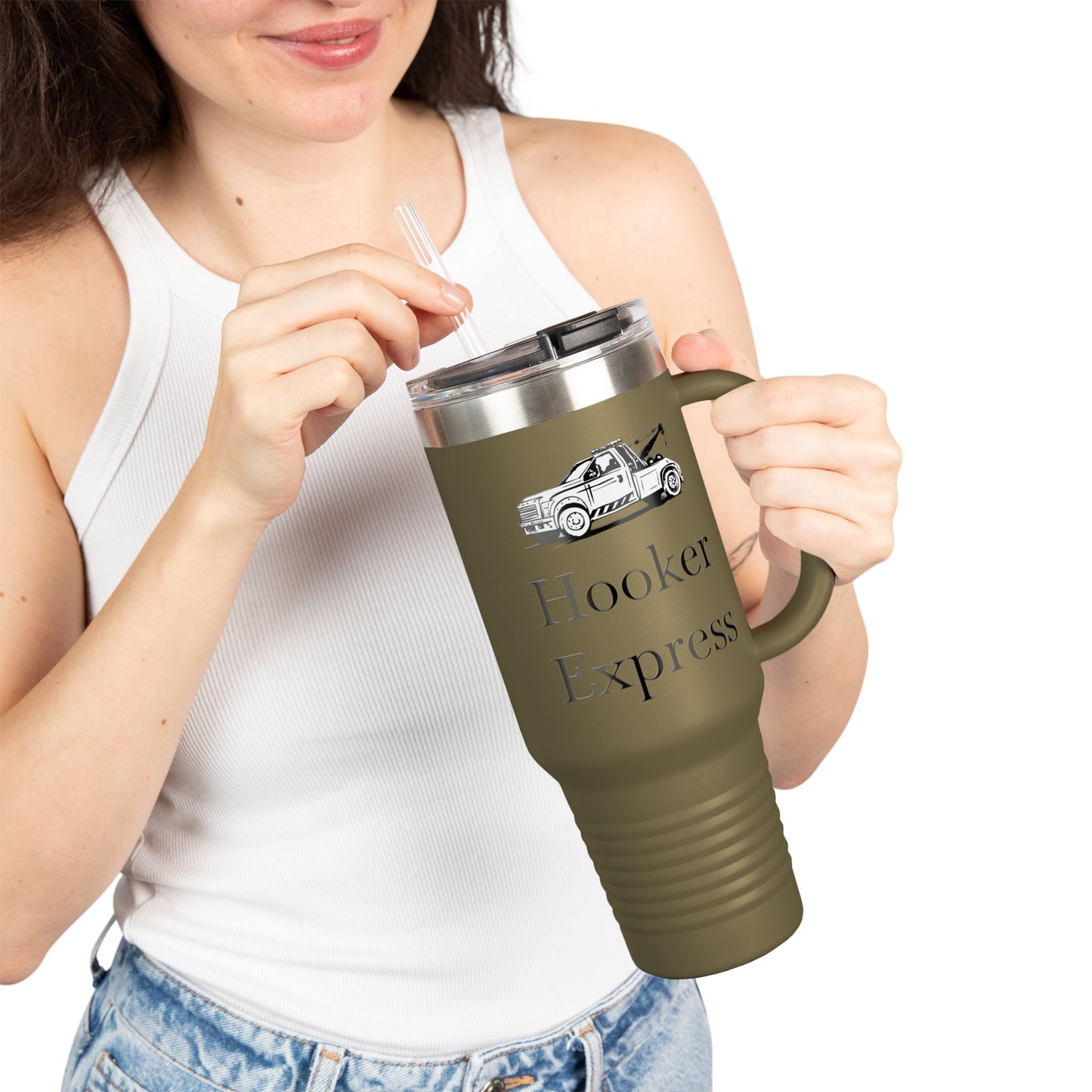 H**ker Express Wheel Lift Tow Truck Insulated Travel Mug