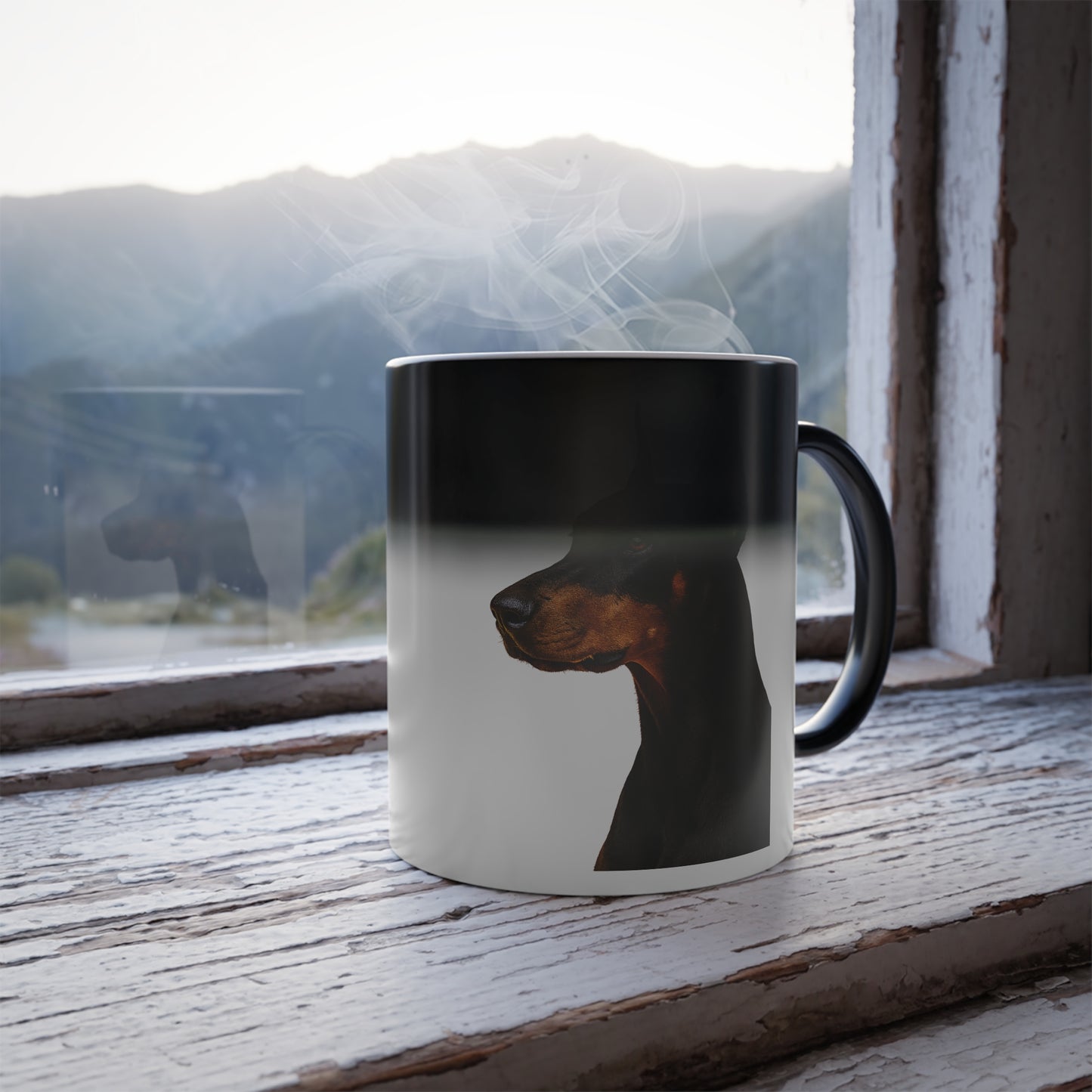 Doberman Head Color Changing Mug