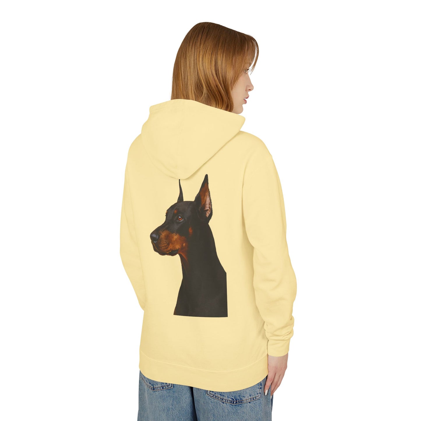 Doberman Head Unisex Lightweight Hoodie