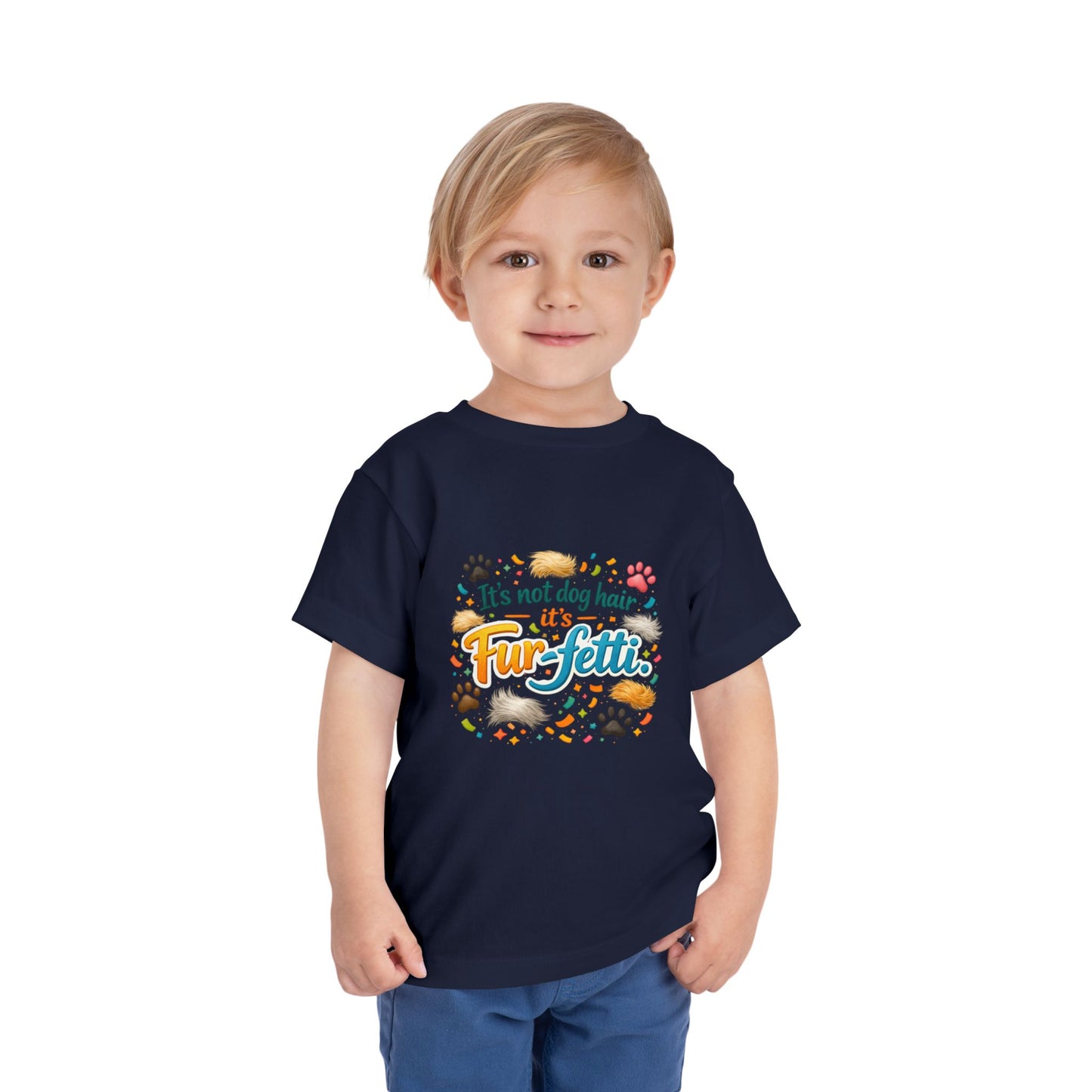 Fur-Fetti Dog Toddler Unisex Short Sleeve Crewneck Tee