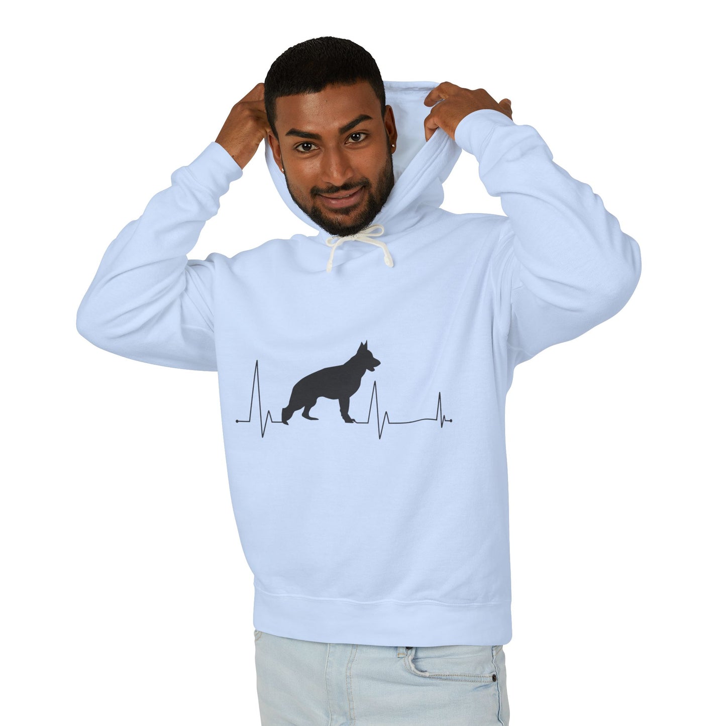 My Heart Beats For German Shepherds Unisex Lightweight Hoodie
