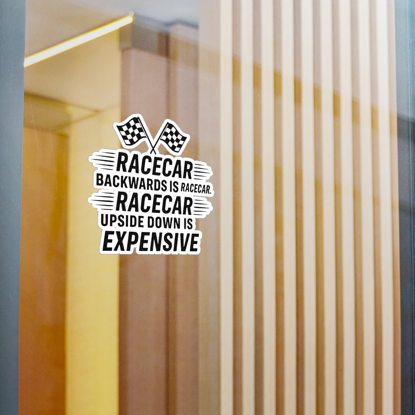 Racecar Backwards Vinyl Decal