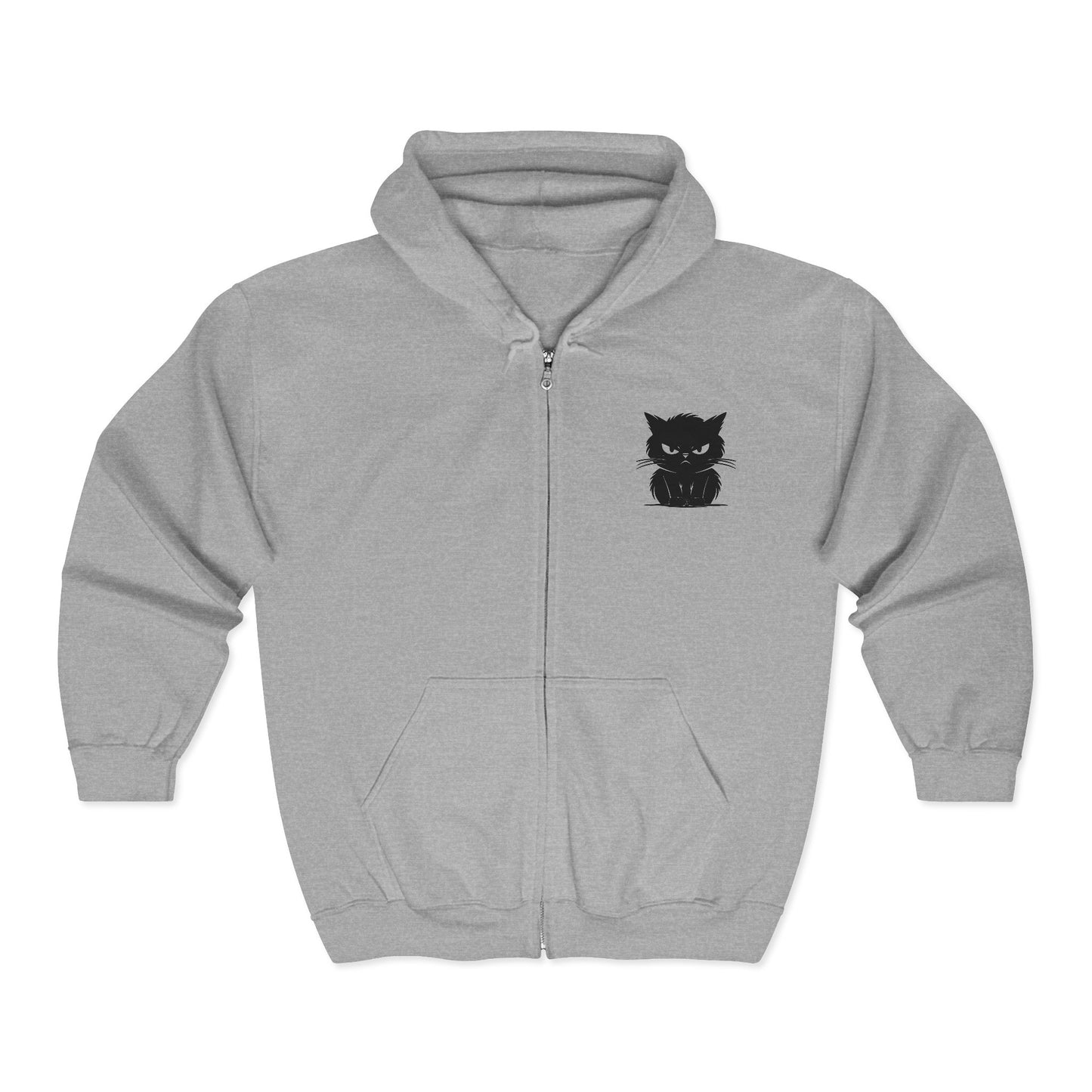 Angry Cat Unisex Full Zip Hoodie