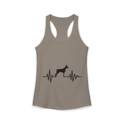 My Heart Beats For Dobermans Women's Racerback Tank