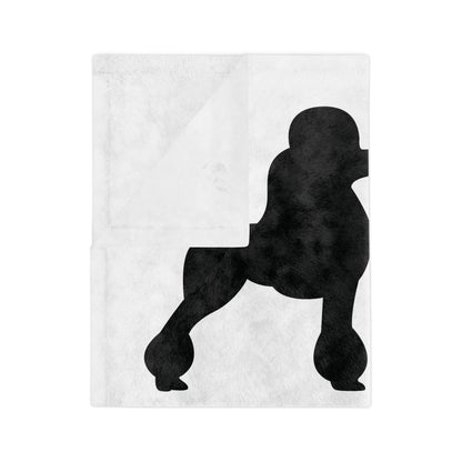 Poodle Silhouette Velveteen Microfiber Blanket
