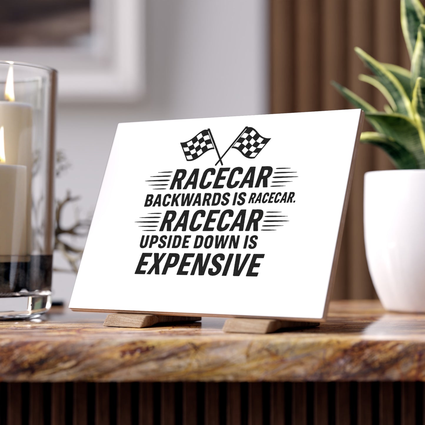 Racecar Backwards Ceramic Photo Tile