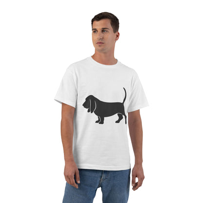Basset Silhouette Men's Short-Sleeve Crewneck Tee