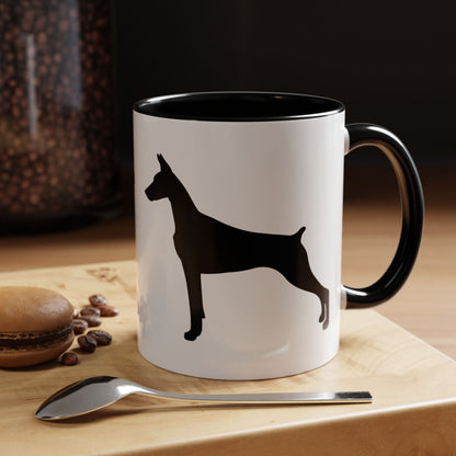 Doberman Silhouette 2-Tone Coffee Mug