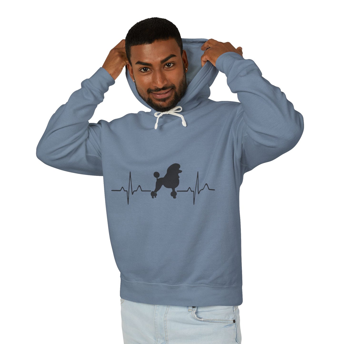 My Heart Beats For Poodles Unisex Lightweight Hoodie