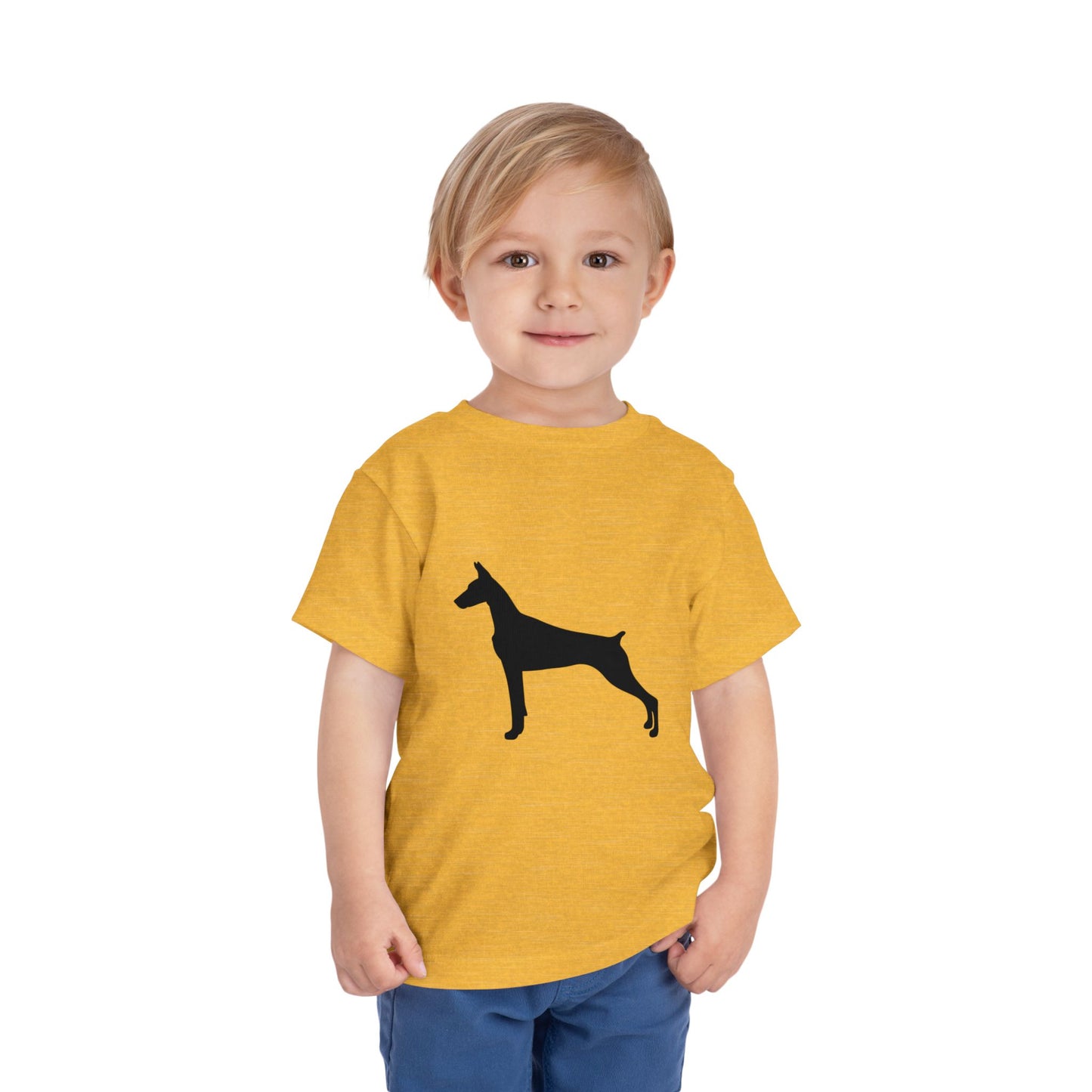 Doberman Silhouette Toddler Unisex Short Sleeve Crewneck Tee