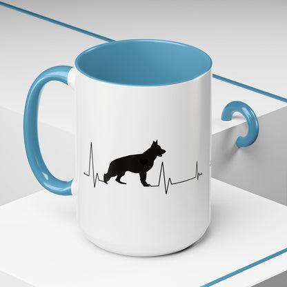My Heart Beats For German Shepherds 2-Tone Coffee Mug