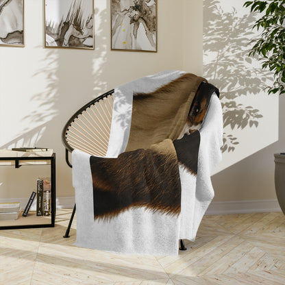Aussie Head Velveteen Microfiber Blanket