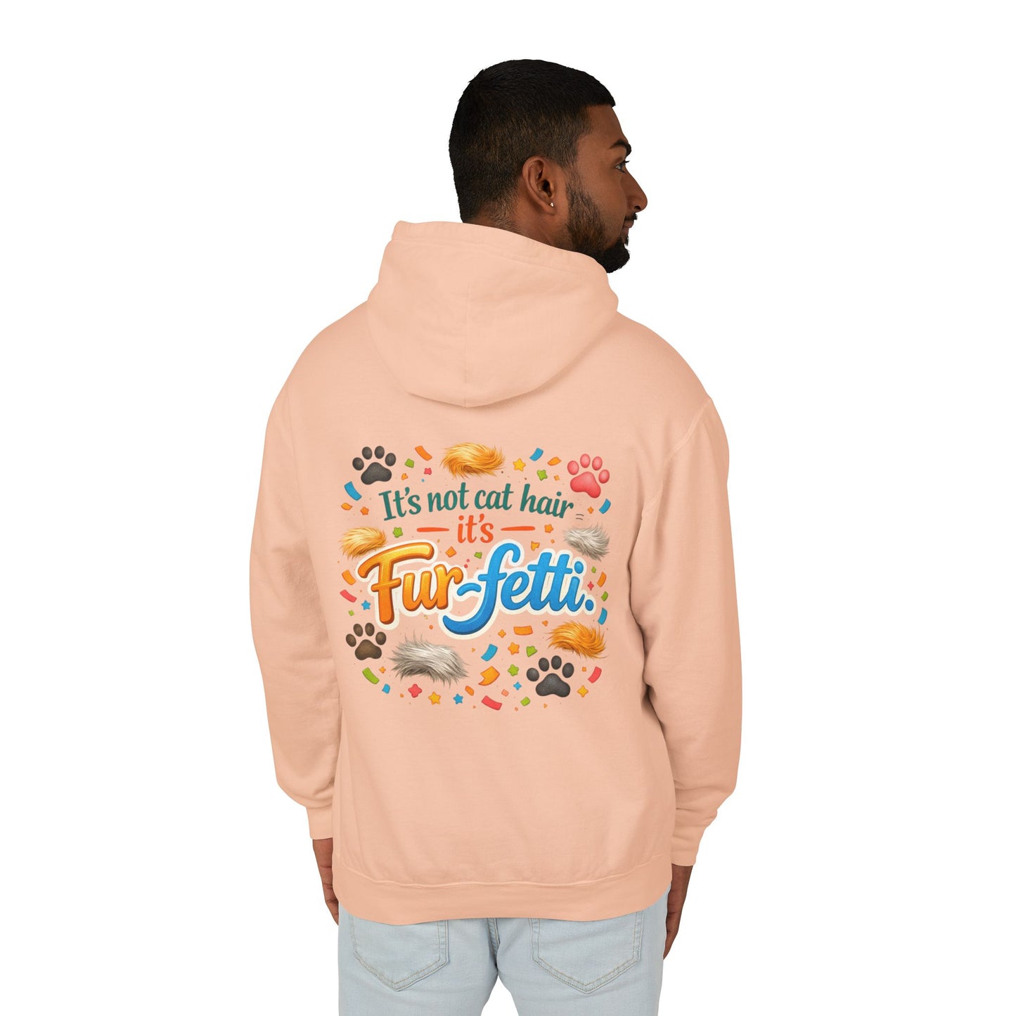 Fur-Fetti Cat Unisex Lightweight Hoodie
