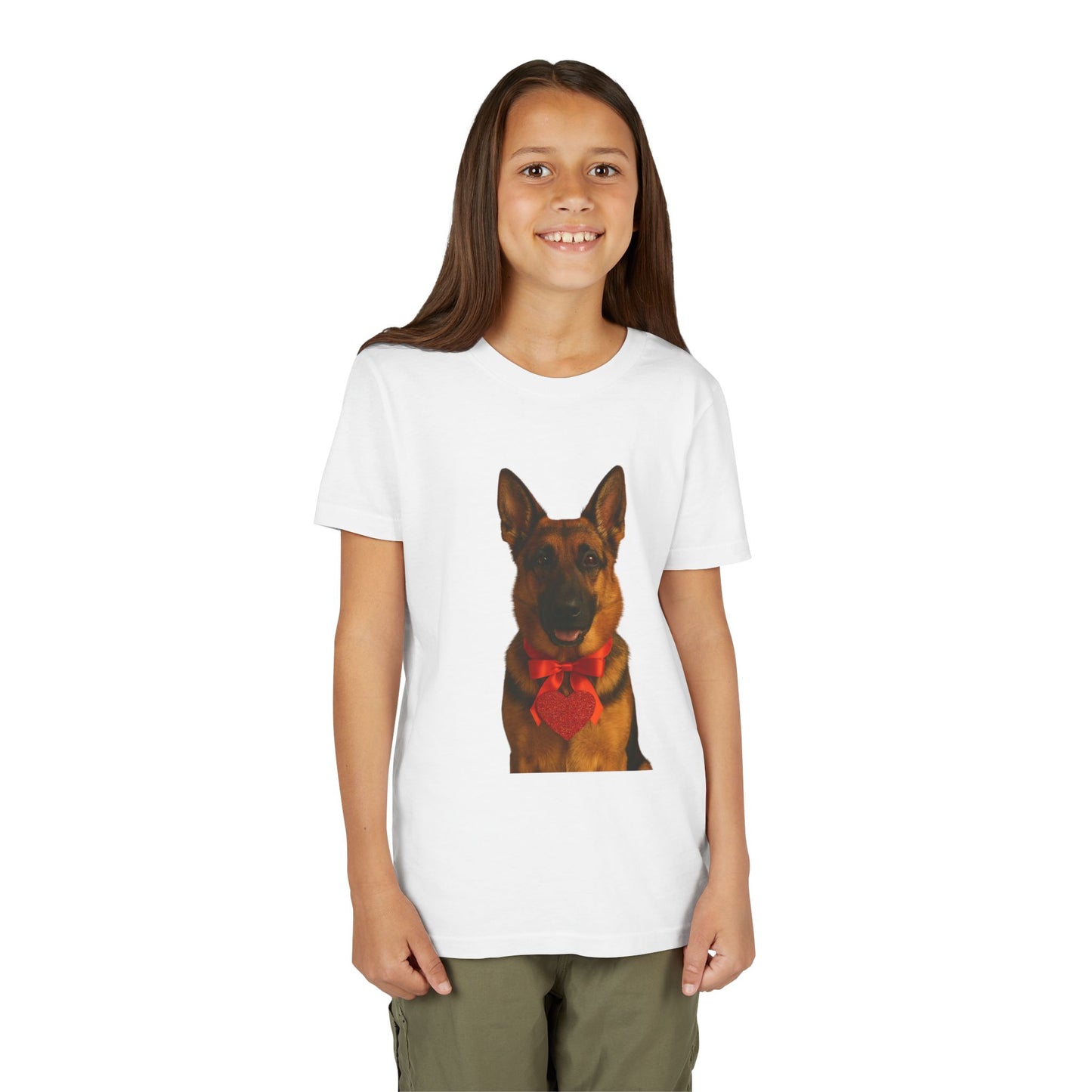 Cupid's Companion German Shepherd Youth Unisex Short Sleeve Crewneck Tee