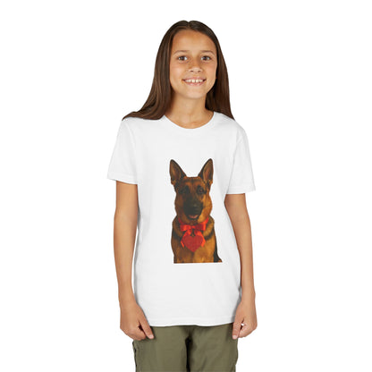 Cupid's Companion German Shepherd Youth Unisex Short Sleeve Crewneck Tee