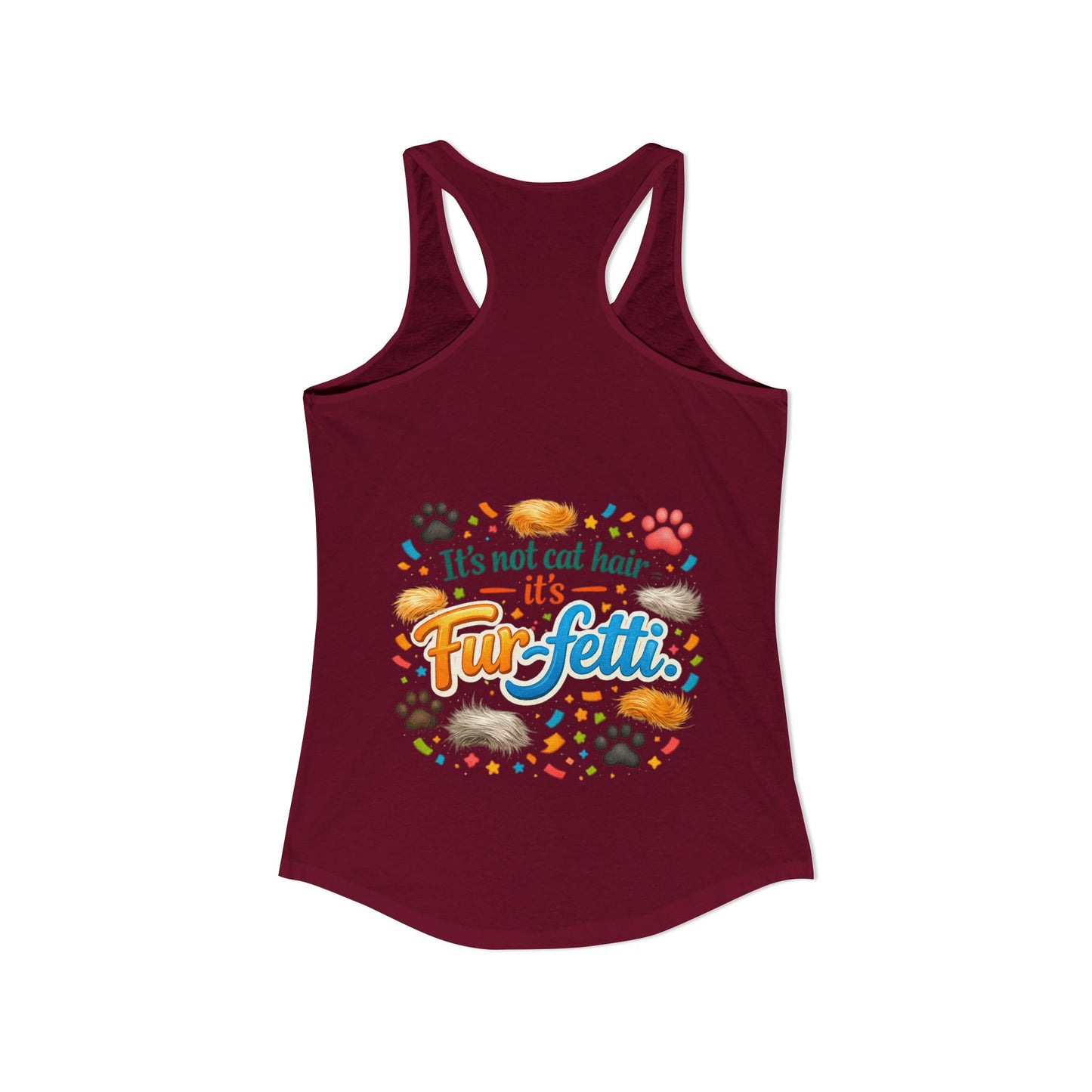 Fur-Fetti Cat Women's Racerback Tank