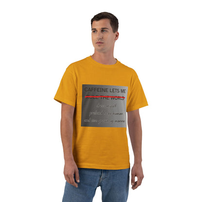 Caffeine Lets Me Men's Short-Sleeve Crewneck Tee