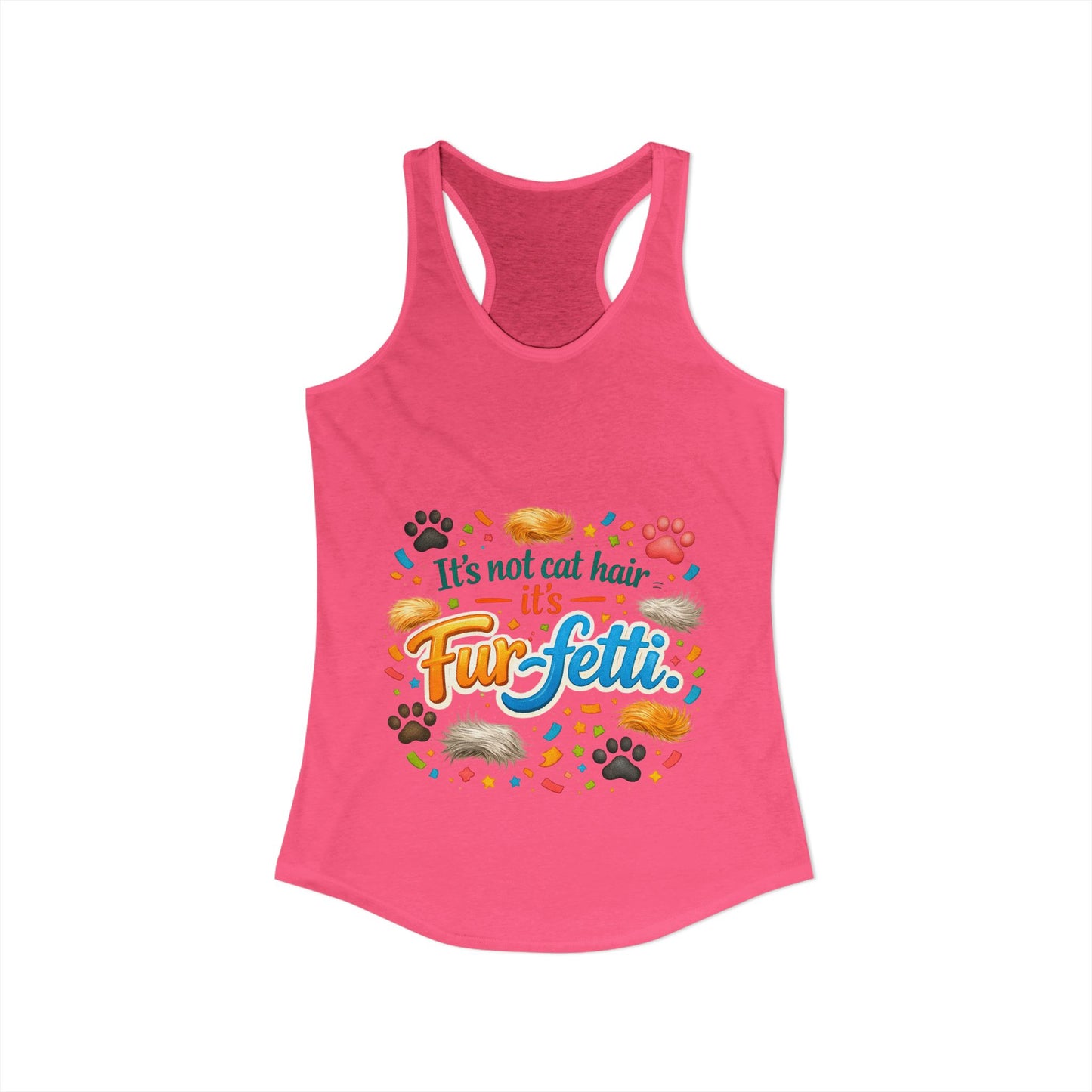 Fur-Fetti Cat Women's Racerback Tank